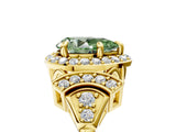 Yellow gold Fancy Green Pear Cut Halo Diamond Split Shank Engagement Ring with Four-Prong Setting_17
