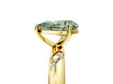 Yellow gold Fancy Green Pear Cut Solitaire Diamond Engagement Ring with Twisted Pave Band and Four-Prong Setting_8