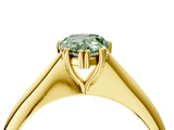 Yellow gold Fancy Green Pear Cut Solitaire Diamond Ring with Six-Prong Setting and Classic Band_16