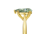 Yellow gold Fancy Green Pear Cut Solitaire Diamond Ring with Six-Prong Setting and Classic Band_17