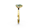 Yellow gold Fancy Green Pear  Cut Solitaire Engagement Ring with Four-Prong Setting and Classic Band_22
