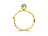 Yellow gold Fancy Green Pear  Cut Solitaire Engagement Ring with Four-Prong Setting and Classic Band_23
