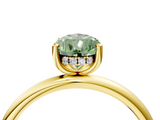 Yellow gold Fancy Green Pear  Cut Solitaire Engagement Ring with Four-Prong Setting and Classic Band_24