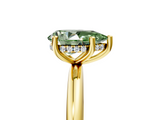Yellow gold Fancy Green Pear  Cut Solitaire Engagement Ring with Four-Prong Setting and Classic Band_25