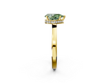 Yellow gold Fancy Green Pear  Cut Solitaire Engagement Ring with Four-Prong Setting on a Classic Band_21