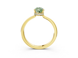 Yellow gold Fancy Green Pear  Cut Solitaire Engagement Ring with Four-Prong Setting on a Classic Band_22