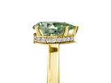 Yellow gold Fancy Green Pear  Cut Solitaire Engagement Ring with Four-Prong Setting on a Classic Band_24