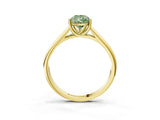 Yellow gold Fancy Green Pear Cut Solitaire Engagement Ring with Tapered Band and Four-Prong Setting_6