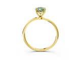 Yellow gold Fancy Green Pear  Cut Solitaire Engagement Ring with Thin Band and Four-Prong Setting_6