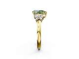 Yellow gold Fancy Green Pear  Cut Solitaire Floral Diamond Ring with Four-Prong Setting_39
