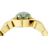 Yellow gold Fancy Green Pear Cut Solitaire Intertwined Band Prong Setting Ring_4