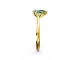 Yellow gold Fancy Green Pear  Cut Solitaire Ring with Cathedral Band and Four-Prong Setting_54