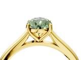 Yellow gold Fancy Green Pear  Cut Solitaire Ring with Cathedral Band and Four-Prong Setting_56