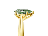 Yellow gold Fancy Green Pear  Cut Solitaire Ring with Cathedral Band and Four-Prong Setting_57