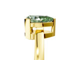 Yellow gold Fancy Green Pear  Cut Solitaire Ring with Four-Prong Setting and Classic Band_65