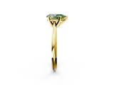 Yellow gold Fancy Green Pear  Cut Solitaire Ring with Four-Prong Setting on a Classic Band_49