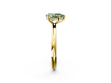 Yellow gold Fancy Green Pear  Cut Solitaire Ring with Thin Band and Four-Prong Setting_16