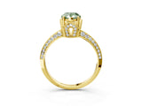 Yellow gold Fancy Green Pear Cut Solitaire Split Shank Pave Diamond Engagement Ring with Four-Prong Setting_3