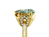 Yellow gold Fancy Green Pear Cut Solitaire Split Shank Pave Diamond Engagement Ring with Four-Prong Setting_5