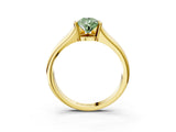 Yellow gold Fancy Green Pear Cut Solitaire Tension Set Diamond Ring with Split Shank Band_3