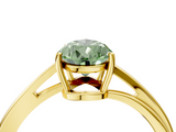 Yellow gold Fancy Green Pear  Cut Solitaire Twist Band Ring with Four-Prong Setting_25