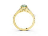 Yellow gold Fancy Green Pear  Cut Split Shank Pave Diamond Engagement Ring with Four-Prong Setting_27