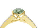 Yellow gold Fancy Green Pear  Cut Split Shank Pave Diamond Engagement Ring with Four-Prong Setting_28