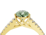 Yellow gold Fancy Green Pear  Cut Split Shank Pave Diamond Engagement Ring with Four-Prong Setting_35