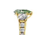Yellow gold Fancy Green Pear  Cut Three-Stone Diamond Pave Band with Prong Setting_42