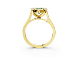 Yellow gold Fancy Green Pear  Diamond Cluster Halo Solitaire with Four-Prong Setting_111