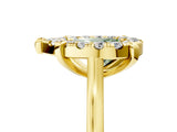 Yellow gold Fancy Green Pear  Diamond Cluster Halo Solitaire with Four-Prong Setting_113
