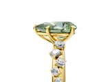 Yellow gold Fancy Green Pear  Diamond Cluster Prong-Set Solitaire Ring_47