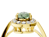 Yellow gold Fancy Green Pear  Halo Diamond Ring with Split Shank and Four-Prong Setting_49