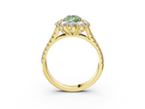 Yellow gold Fancy Green Pear  Halo Split Shank Diamond Engagement Ring with Pave Band and Four-Prong Setting_57