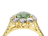 Yellow gold Fancy Green Pear  Halo Split Shank Diamond Engagement Ring with Pave Band and Four-Prong Setting_58