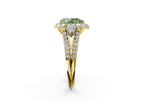 Yellow gold Fancy Green Pear  Halo Split Shank Diamond Engagement Ring with Prong Setting_22