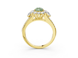 Yellow gold Fancy Green Pear  Halo Split Shank Diamond Engagement Ring with Prong Setting_23