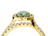 Yellow gold Fancy Green Pear  Halo Split Shank Diamond Ring with Pavé Setting_42