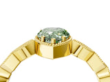 Yellow gold Fancy Green Pear  Milgrain Marquise Diamond Twist Band Ring_66
