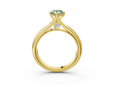 Yellow gold Fancy Green Pear  Solitaire Beaded Band Six-Prong Setting_3