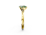 Yellow gold Fancy Green Pear  Solitaire Beaded Band with Four-Prong Setting_48