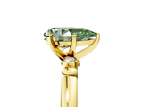 Yellow gold Fancy Green Pear  Solitaire Beaded Band with Four-Prong Setting_51