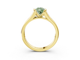 Yellow gold Fancy Green Pear  Solitaire Bezel-Set Diamond Ring with Channel-Set Band_41