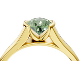 Yellow gold Fancy Green Pear  Solitaire Bezel-Set Diamond Ring with Channel-Set Band_42