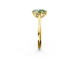 Yellow gold Fancy Green Pear  Solitaire Cathedral Diamond Ring with Six-Prong Setting_19