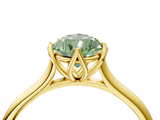 Yellow gold Fancy Green Pear  Solitaire Cathedral Diamond Ring with Six-Prong Setting_21