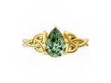 Yellow gold Fancy Green Pear  Solitaire Celtic Knot Engagement Ring with Four-Prong Setting_39