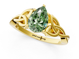 Yellow gold Fancy Green Pear  Solitaire Celtic Knot Engagement Ring with Four-Prong Setting_46