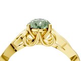 Yellow gold Fancy Green Pear  Solitaire Celtic Knot Engagement Ring with Four-Prong Setting_49
