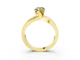 Yellow gold Fancy Green Pear  Solitaire Channel-Set Split Shank Ring with Tension Prong Setting_6